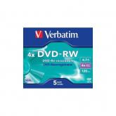 DVD-RW Verbatim 4x, 4.7GB, 1buc, Jewel case