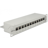 Patch Panel Delock 43308, Cat6a, 10inch, 12 porturi, Gray