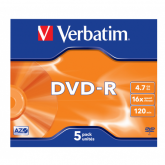 Pachet DVD-R Verbatim 43519 Matt Silver Surface, 16X, 4.7GB, 5buc
