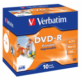 Pachet DVD-R Verbatim 43521 Wide Printable Surface, 16X, 4.7GB, 10buc