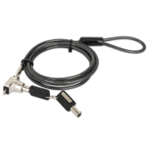 Cablu de securitate Manhattan Keyed Laptop Lock pentru Nano Security Slot, 1.8 m, Black