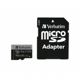 Memory Card microSDXC  Verbatim Pro, 512GB, Clasa 10, UHS-I U3, A2 + Adaptor SD