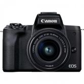 Camera foto Mirrorless Canon EOS M50 Mark II, 24.1 MP, APS-C, Black + Obiectiv EF-M 15-45mm f/3.5-6.3 IS STM Black