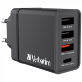 Incarcator retea Verbatim CHR-30EU1, 1x USB-C, 3x USB-A, Black