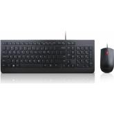 Kit Tastatura Lenovo Essential, USB, Layout RO, Black + Mouse Optic, USB, Black