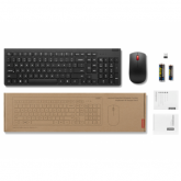 Kit Wireless Tastatura Lenovo Essential Gen2, USB Wireless, Layout US Euro, Black + Mouse Optic, USB Wireless, Black