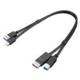 Cablu Lenovo ThinkStation 4X91D11453, Mini DisplayPort male + DisplayPort - USB-A + USB-B, Black