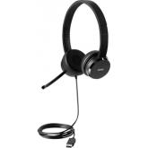 Casti cu microfon Lenovo 100 Stereo, USB-A, Black