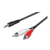 Cablu audio Techly 500183, 3.5mm jack male - 2x RCA male, 1.5m, Black