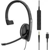 Casca cu microfon Sennheiser by Epos Adapt SC 135, 3.5mm jack/USB-C, Black