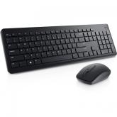 Kit Wireless Tastatura Dell KM3322W, USB, Black + Mouse optic, USB, Black