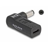 Adaptor Delock 60010, 5.5x2.1mm male - USB-C female, Black