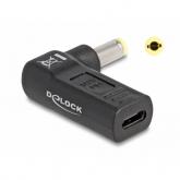 Adaptor Delock 60011, 5.5x2.5mm male - USB-C female, Black