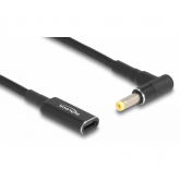 Cablu Delock 60033, USB-C female - HP 4.8 x 1.7 mm male, 0.15m, Black