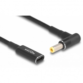 Cablu Delock 60040, USB-C female -  5.5 x 2.5 mm male, 0.15m, Black