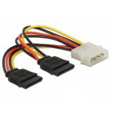 Cablu de alimentare Delock 60102, 2x SATA - Molex, 0.16m