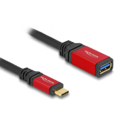 Cablu de date Delock 60172, USB-C male - USB-A female, 0.15m, Black