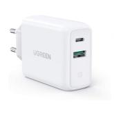 Incarcator retea Ugreen CD170, 1x USB, 1x USB-C, 3.4A, White