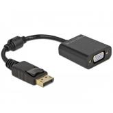 Adaptor Delock 61006, DisplayPort male - VGA female, 0.15m, Black