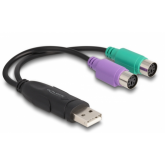 Adaptor Audio Delock 61051, USB - PS/2, 0.17m, Black