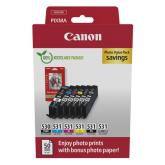 Set Cartuse Cerneala Canon PGI-530/CLI-531 + 50 coli photo 10x15 6117C004