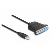 Cablu Delock 61330, USB 1.1 male - Parallel DB25 female, 0.8m, Black