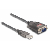 Cablu Delock 61412, USB-A - Serial RS-232 D-Sub 9 pin male, 0.2m, Black
