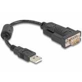 Cablu Delock 61549, USB 2.0 male - Serial D-Sub 9 pin male, 0.25m, Black