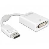 Adaptor Delock 61765, DisplayPort male - DVI female, 0.12m, White