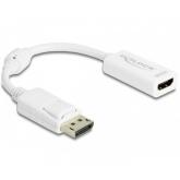 Adaptor Delock 61767, DisplayPort male - HDMI female, 0.12m, White