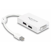 Adaptor Delock 61768, Mini DisplayPort male - DisplayPort + HDMI + DVI female, White