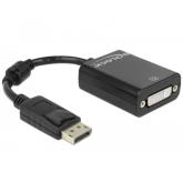 Adaptor Delock 61847, DisplayPort male - DVI female, 0.12m, Black