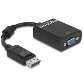 Adaptor Delock 61848, DisplayPort male - VGA female, 0.12m, Black