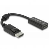 Adaptor Delock 61849, DisplayPort male - HDMI female, 0.12m, Black