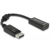 Adaptor Delock 61849, DisplayPort male - HDMI female, 0.12m, Black