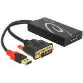 Adaptor Delock 62596, DVI male - DisplayPort female, 0.3m, Black