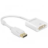 Adaptor Delock 62600, DisplayPort male - DVI female, 0.2m, White