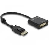 Adaptor Delock 62601, DisplayPort male - DVI female, 0.2m, Black