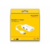  Adaptor Delock 62655, DisplayPort male - VGA/HDMI/DVI female, 0.16m, White 