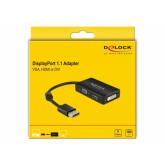 Adaptor Delock 62656, Mini DisplayPort male - VGA/HDMI/DVI female, Black