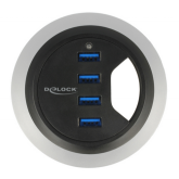 Hub USB Delock In-Desk 62868, 4x USB 3.2 gen 1, Black