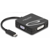 Adaptor Delock 63129, USB-C male - VGA/DVI/HDMI/DisplayPort female, Black