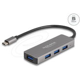 HUB USB Delock 63173, 3 x USB-A, Gray