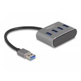 Hub USB Delock 63190, 4x USB 3.2 gen 1, Gray