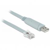 Cablu Delock 63308, USB-A male - Serial RS-232, 5m, Gray