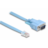 Cablu Delock 63353, 1 x RS-232 DB9 male - 1 x Serial RS-232 RJ45 male, 1m, Blue