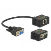Adaptor Delock 63934, RS-232 DB9 female + RJ45 - RS-232 DB9 male + RS-232 DB9, Black
