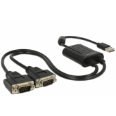Adaptor Delock 63950, USB 2.0 - 2 x Serial, Black