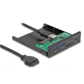 Front Panel Delock 64058, 1 x USB-C, 2 x USB-A, SD/MicroSD, Black