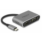 Adaptor Delock 64074, USB-C male - HDMI + VGA + USB 3.1, Gray